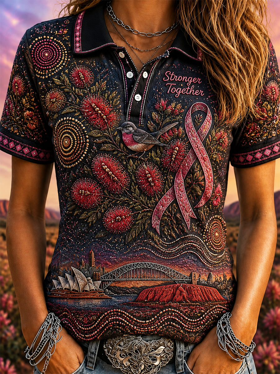 Women's Breast Cancer Awareness Australia Polo T-Shirt