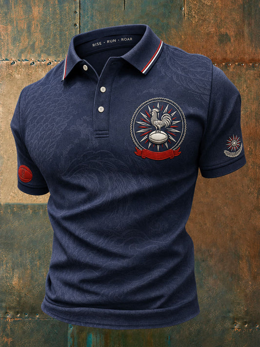 Men's Australia Rugby Lover Rooster Art Printed Casual Tops