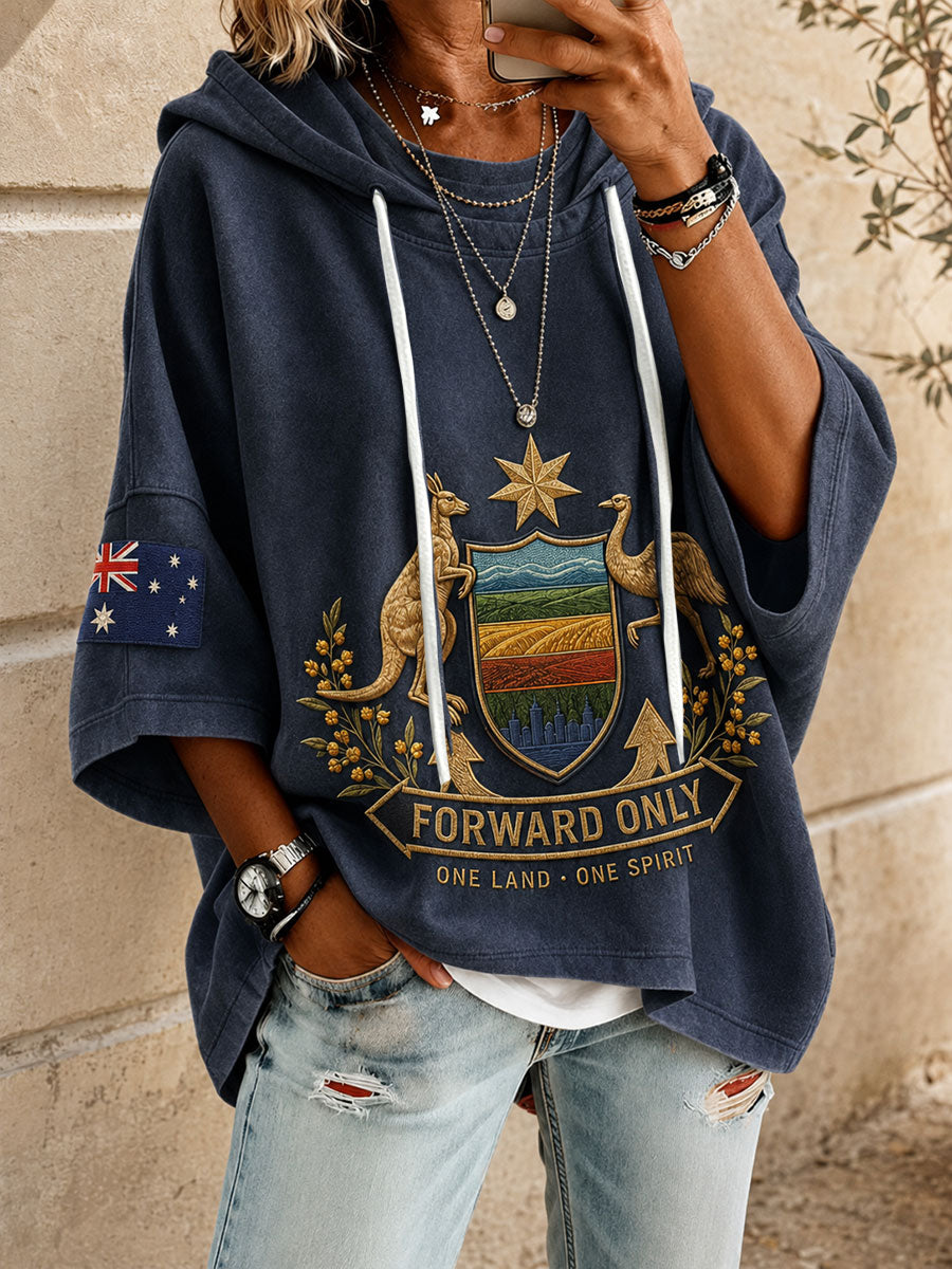 Women's Australia Aussie Proud Art Printed Hooded Tops