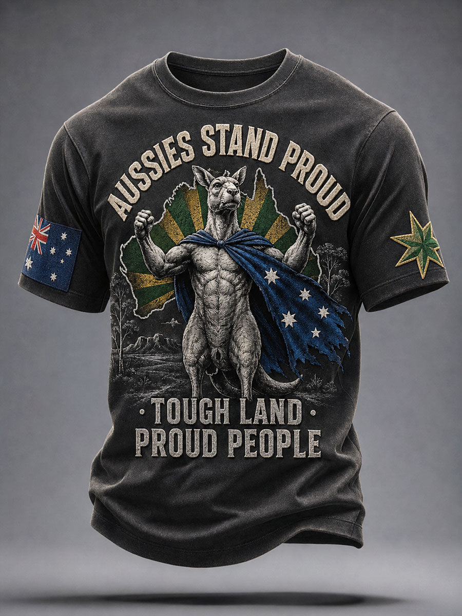 Men's Australia Aussie Proud Art Printed T-shirt