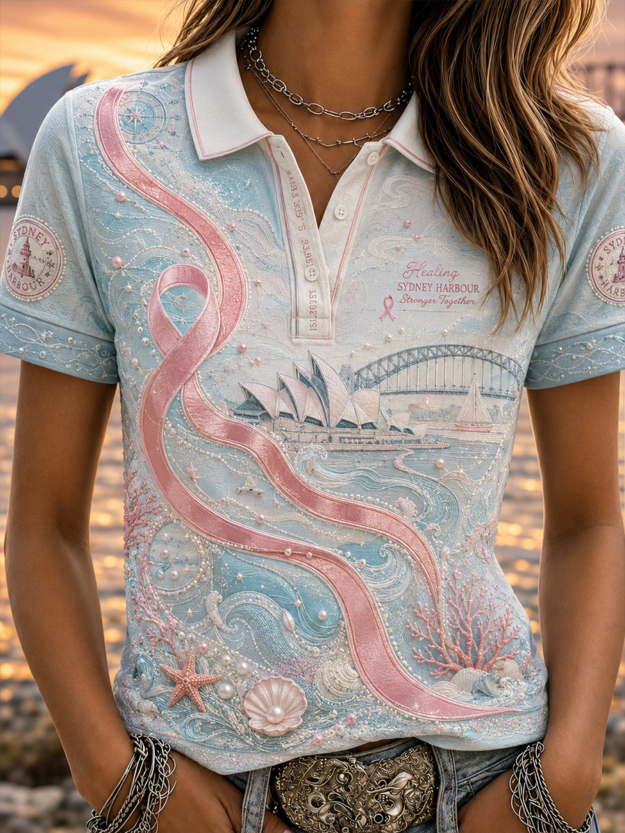 Women's Breast Cancer Awareness Australia Polo T-Shirt