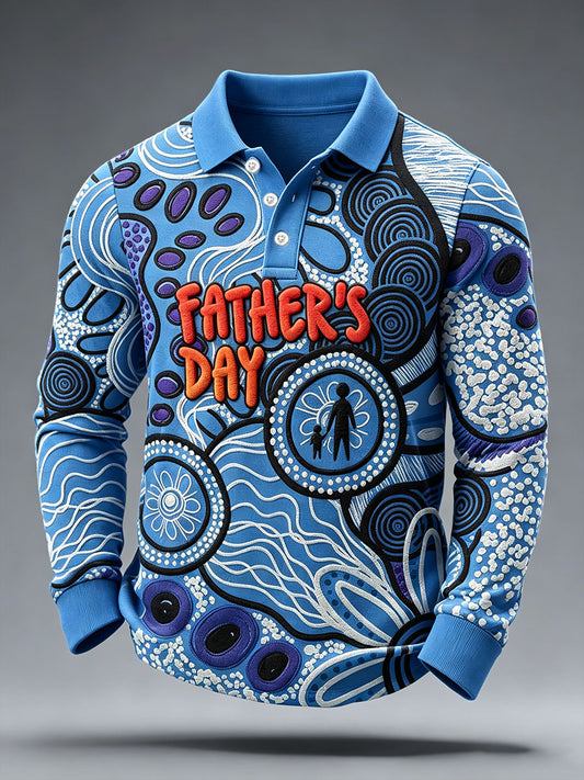 Men's Australia Father's Day Art Printed Casual Tops