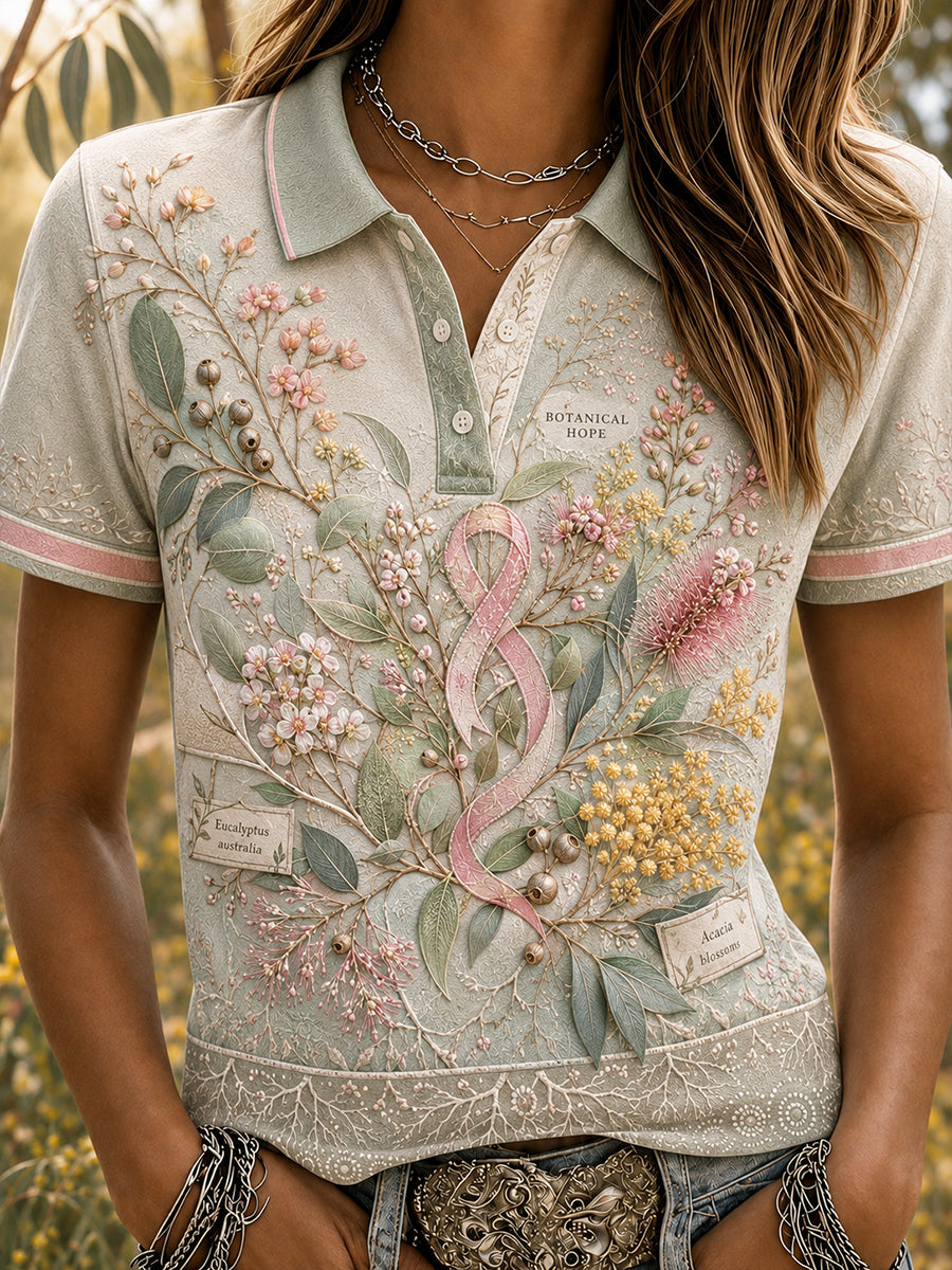 Women's Breast Cancer Awareness Australia Polo T-Shirt