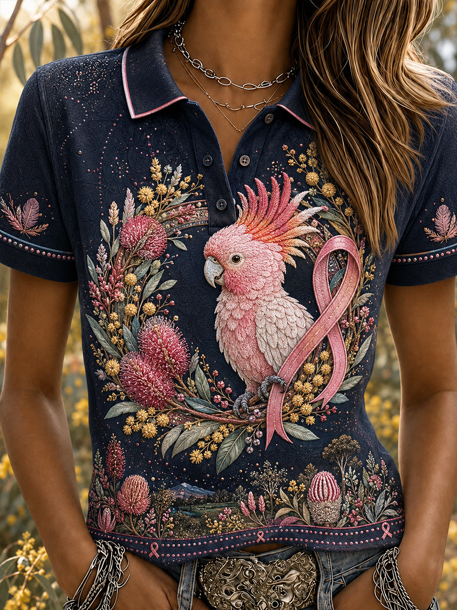 Women's Breast Cancer Awareness Australia Polo T-Shirt