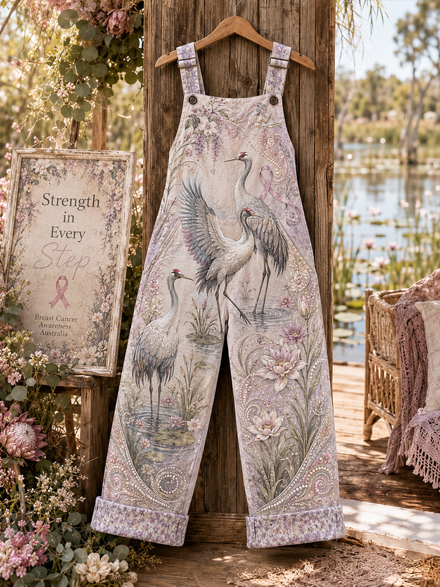 Women's Breast Cancer Awareness Australia Art Print Casual Overalls