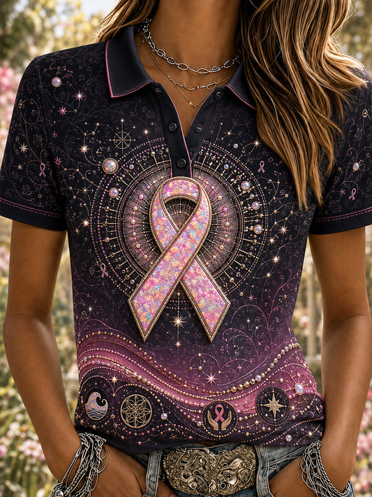 Women's Breast Cancer Awareness Australia Polo T-Shirt