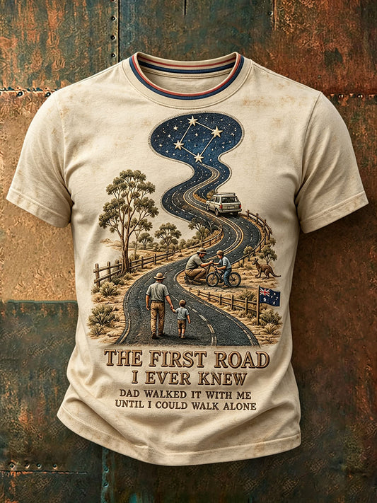 Men's Australia Father's Day Art Printed T-shirt