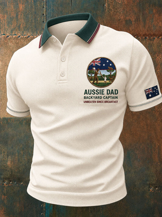 Men's Australia Father's Day Art Printed Casual Tops