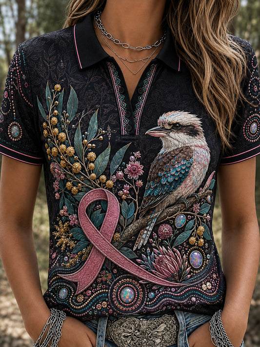 Women's Australia Breast Cancer Awareness Polo T-Shirt