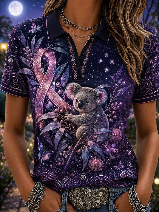 Women's Australia Breast Cancer Awareness Polo T-Shirt