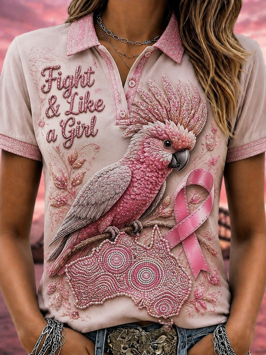 Women's Breast Cancer Awareness Australia Polo T-Shirt