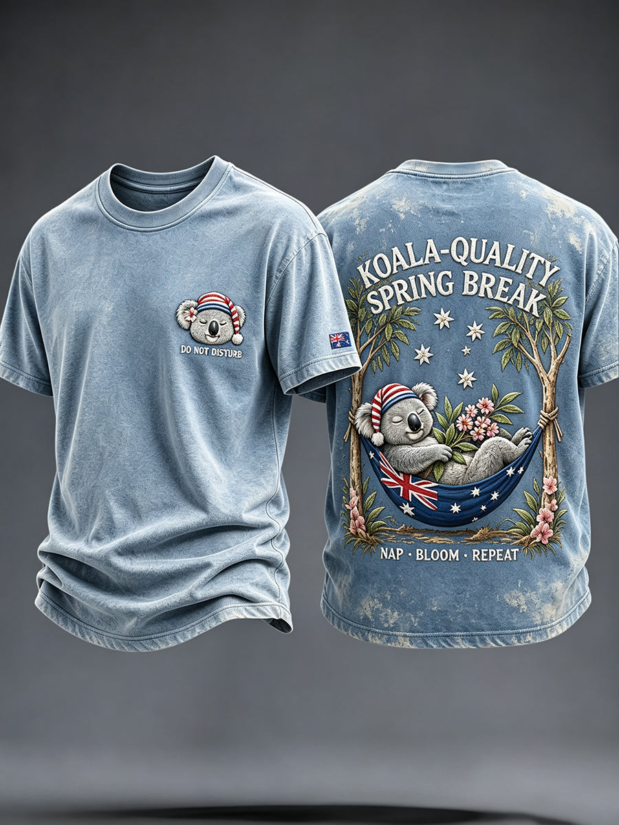 Men's Australia Floral Art Printed T-shirt