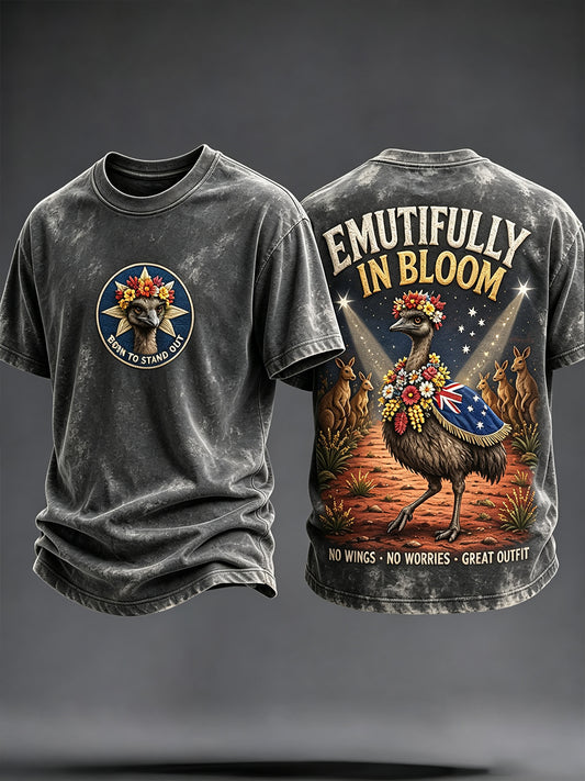 Men's Australia Floral Art Printed T-shirt