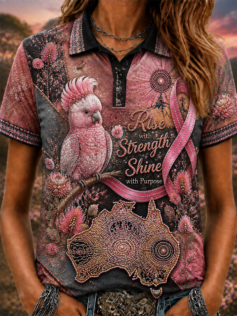 Women's Breast Cancer Awareness Australia Polo T-Shirt