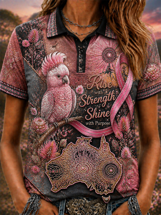 Women's Breast Cancer Awareness Australia Polo T-Shirt
