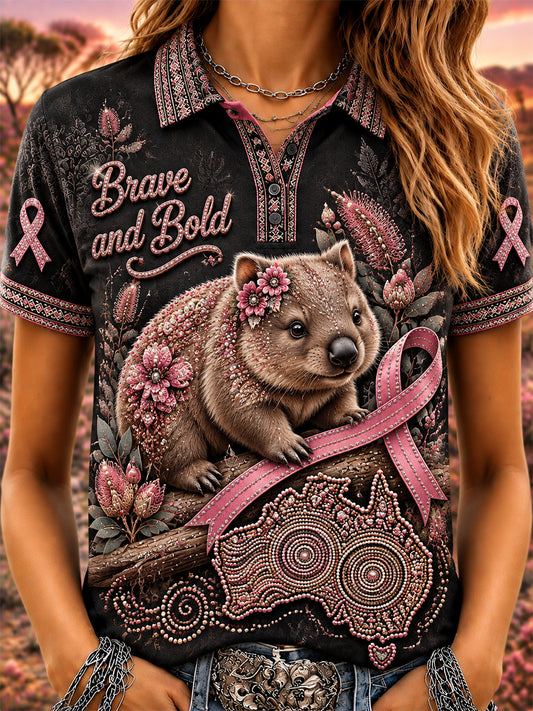 Women's Breast Cancer Awareness Australia Polo T-Shirt