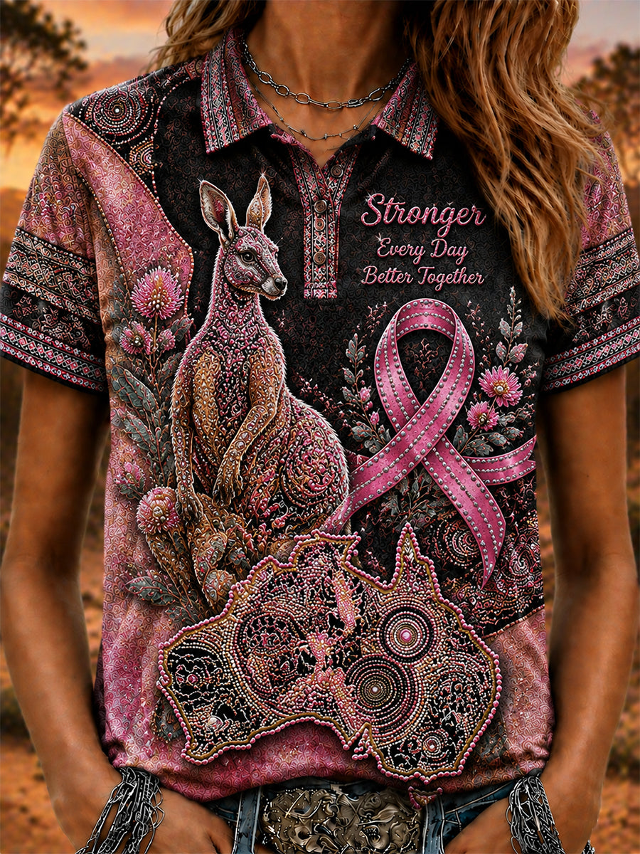 Women's Breast Cancer Awareness Australia Polo T-Shirt