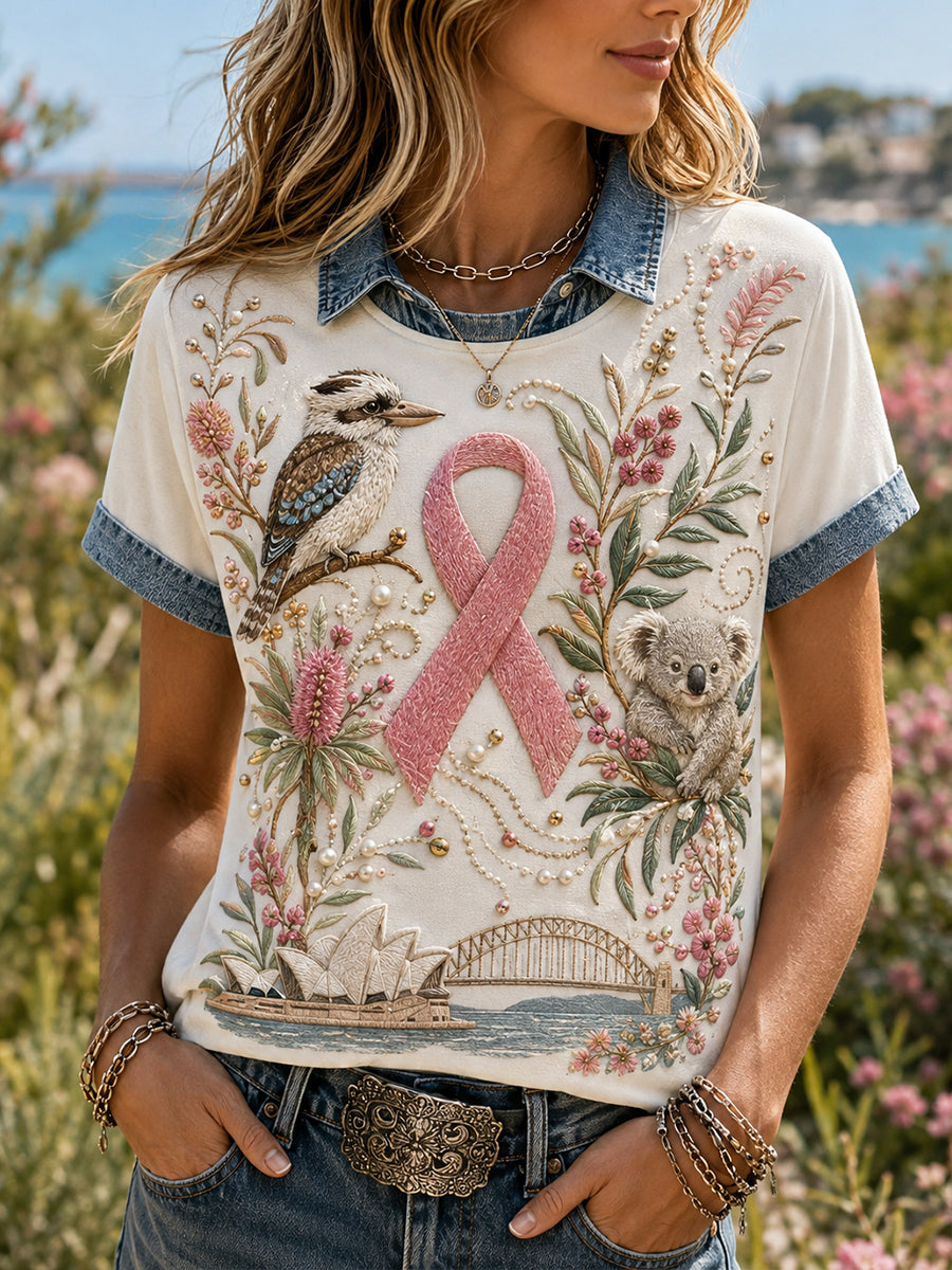 Women's Australia Breast Cancer Awareness Short-Sleeved T-Shirt