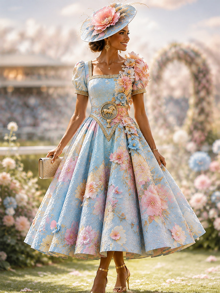 Women's Vintage Melbourne Cup Australian Horse Racing Dress