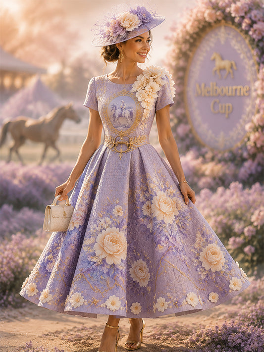 Women's Vintage Melbourne Cup Australian Horse Racing  Dress
