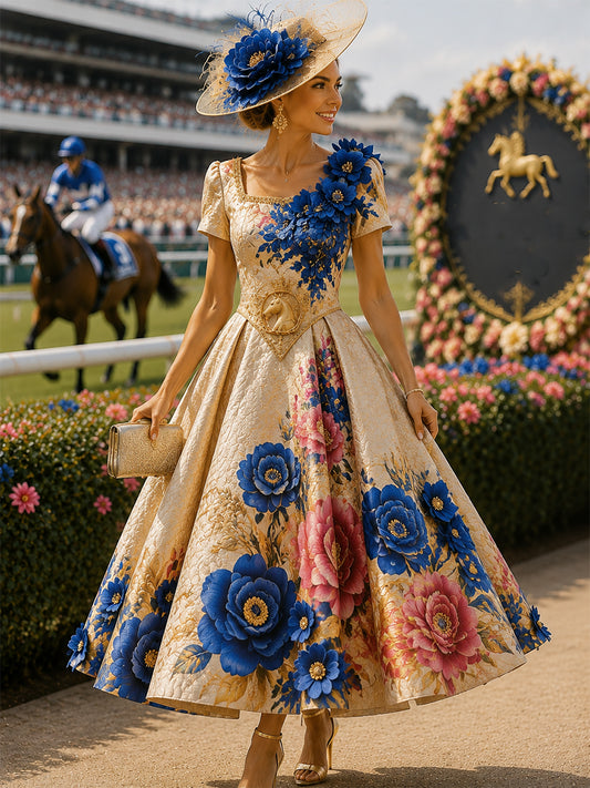 Women's Vintage Melbourne Cup Australian Horse Racing Dress