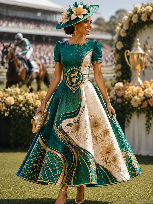 Women's Vintage Melbourne Cup Australian Horse Racing  Dress