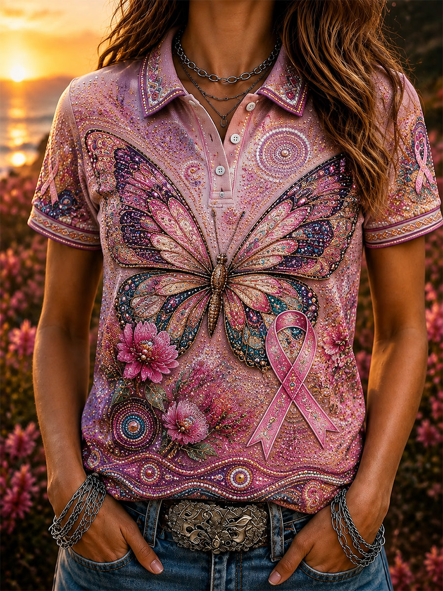 Women's Breast Cancer Awareness Australia Polo T-Shirt