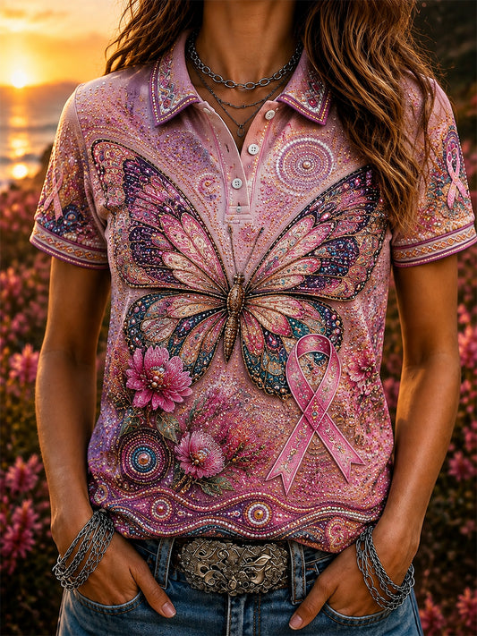 Women's Breast Cancer Awareness Australia Polo T-Shirt
