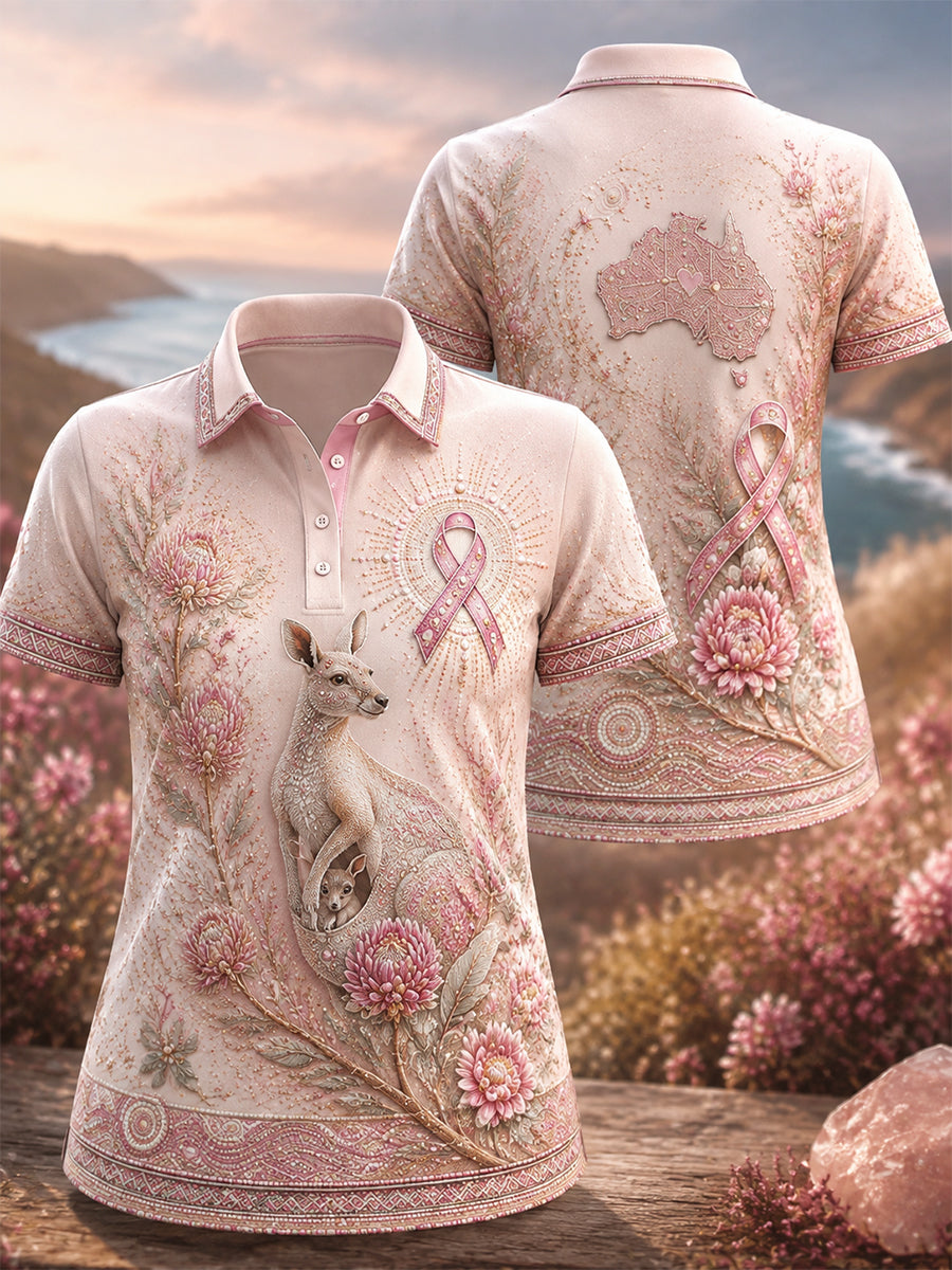 Women's Breast Cancer Awareness Australia Polo T-Shirt