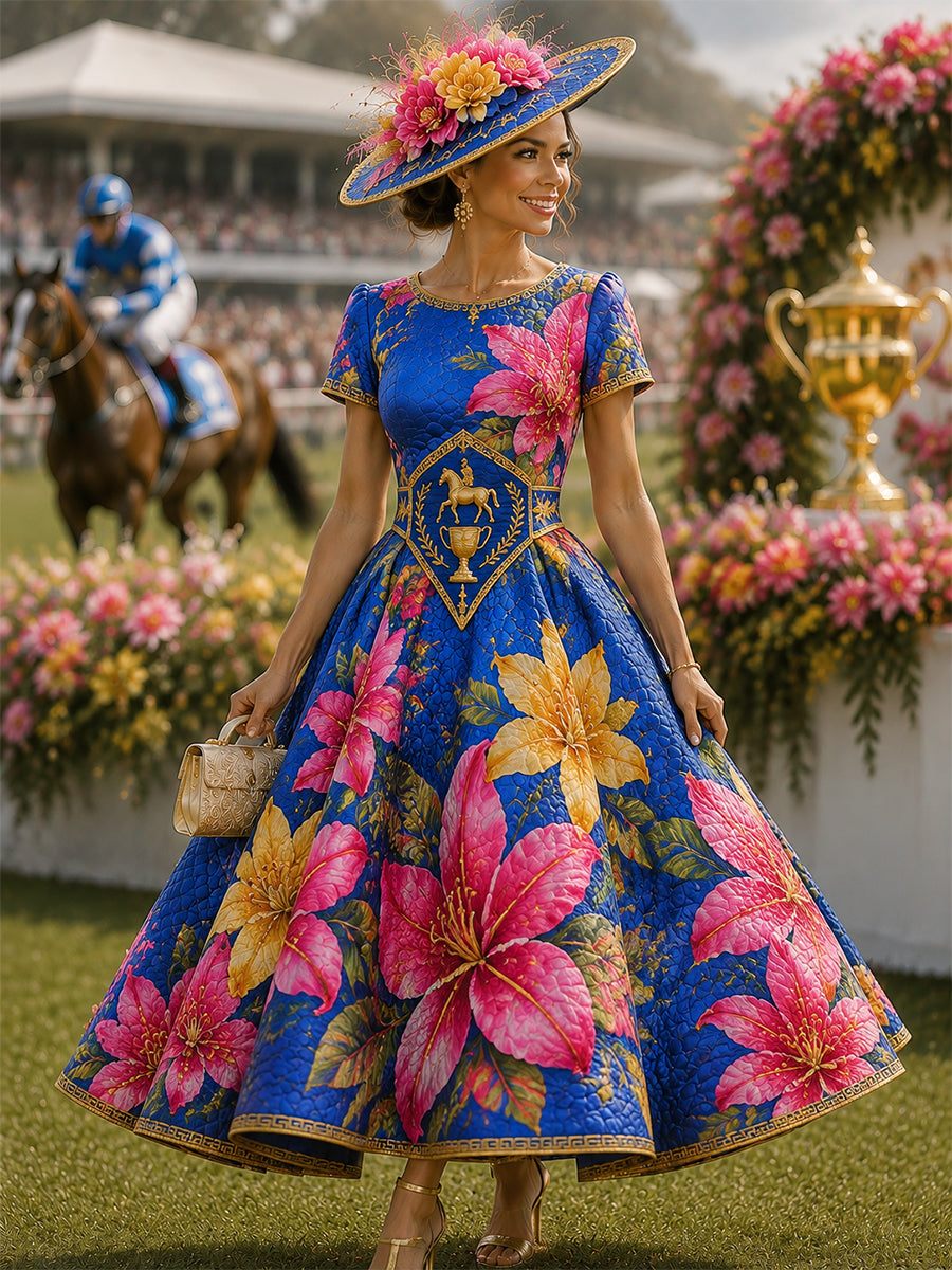 Women's Vintage Melbourne Cup Australian Horse Racing Dress