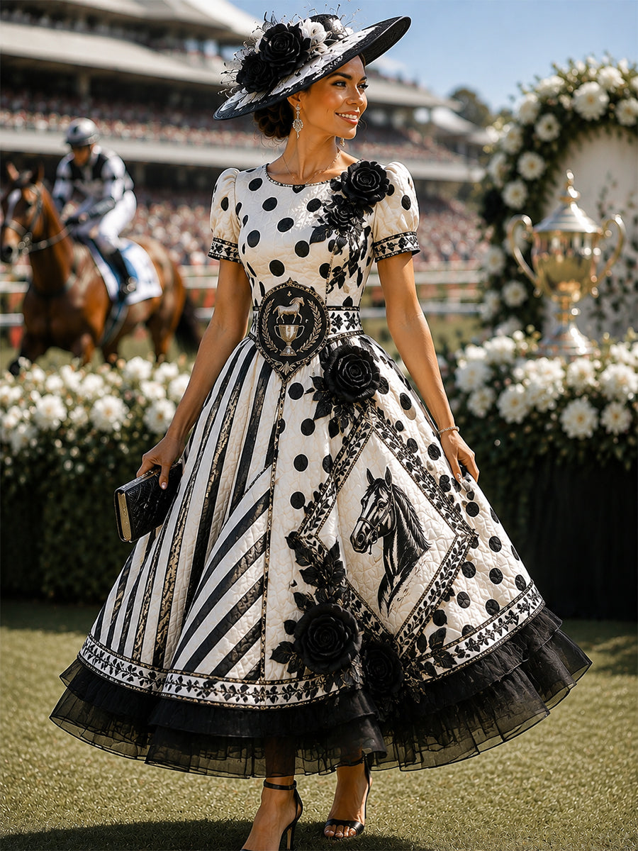 Women's Vintage Melbourne Cup Australian Horse Racing Dress