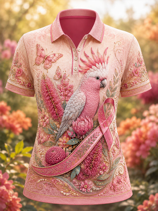 Women's Australia Breast Cancer Awareness Polo T-Shirt