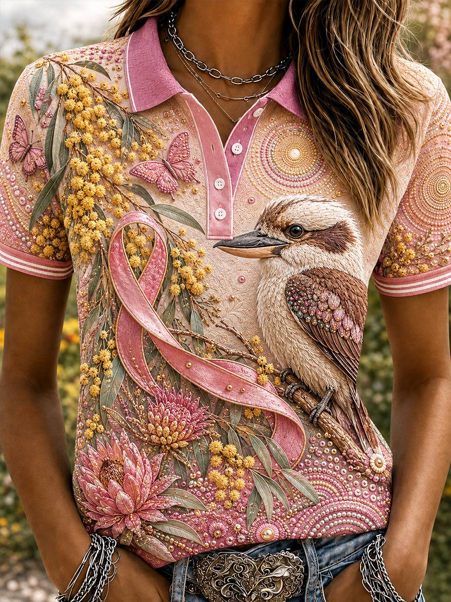 Women's Australia Breast Cancer Awareness Polo T-Shirt