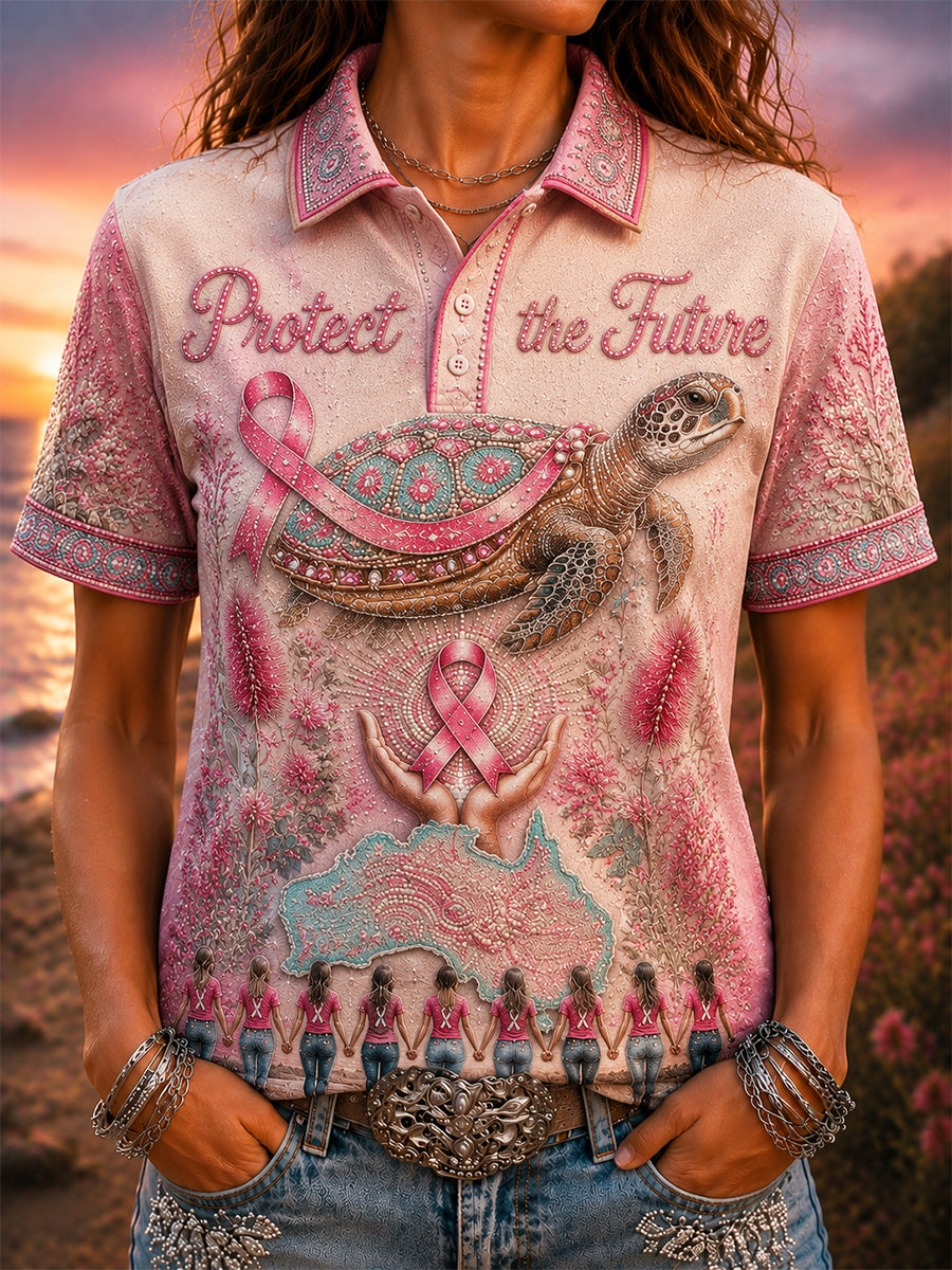Women's Breast Cancer Awareness Australia Polo T-Shirt