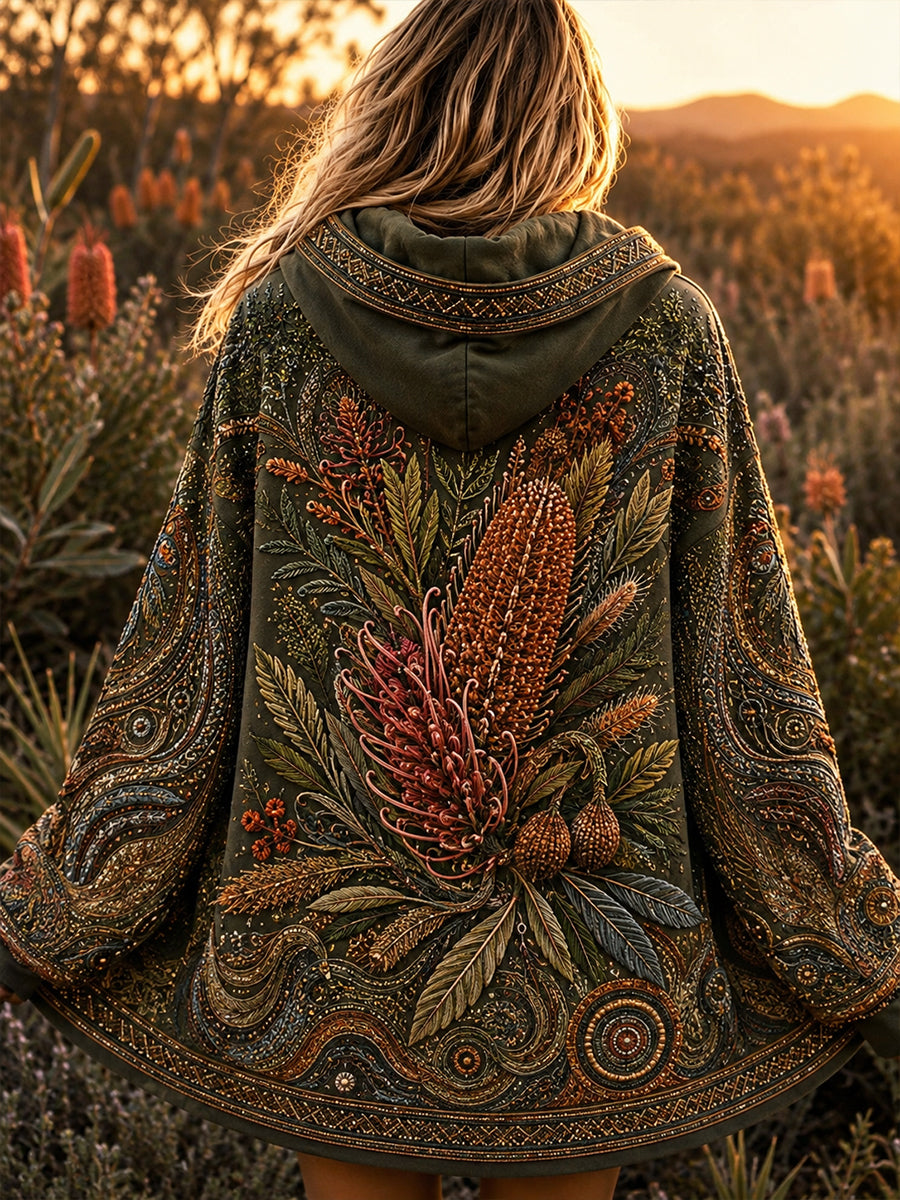 Women's Australian Wildflower Season Zip-Up Hoodie