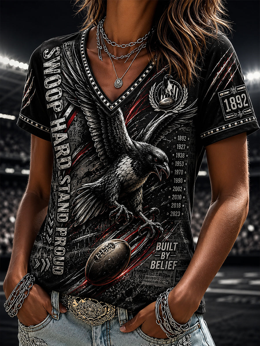 Women's Australian Rules Football  V-Neck T-Shirt