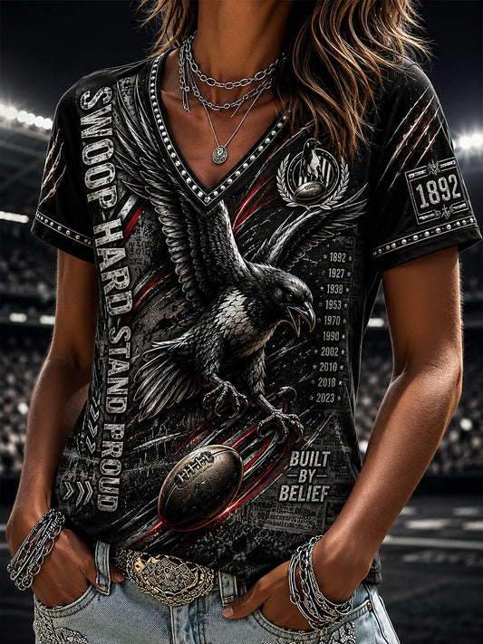 Women's Australian Rules Football  V-Neck T-Shirt