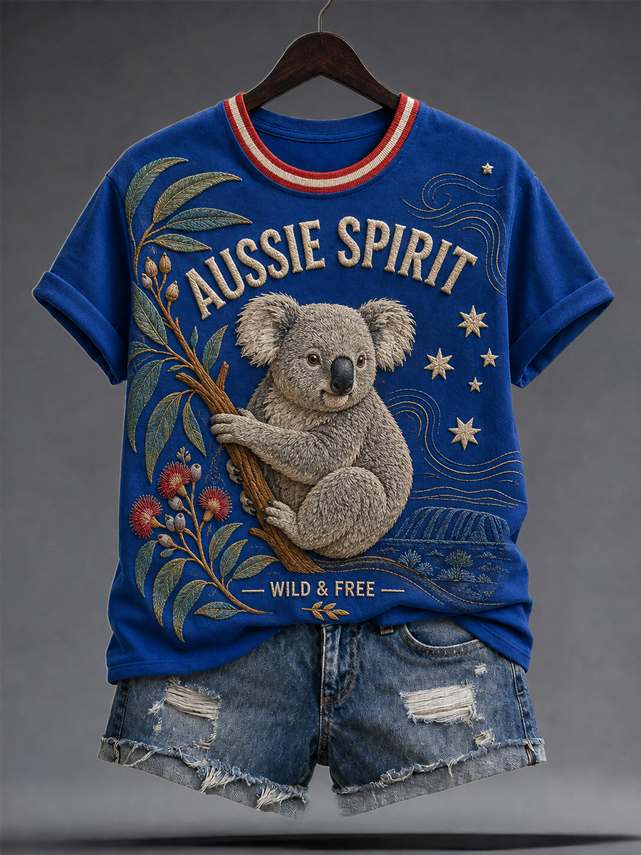 Women's Australia Animal Art Printed short-sleeved T-shirt