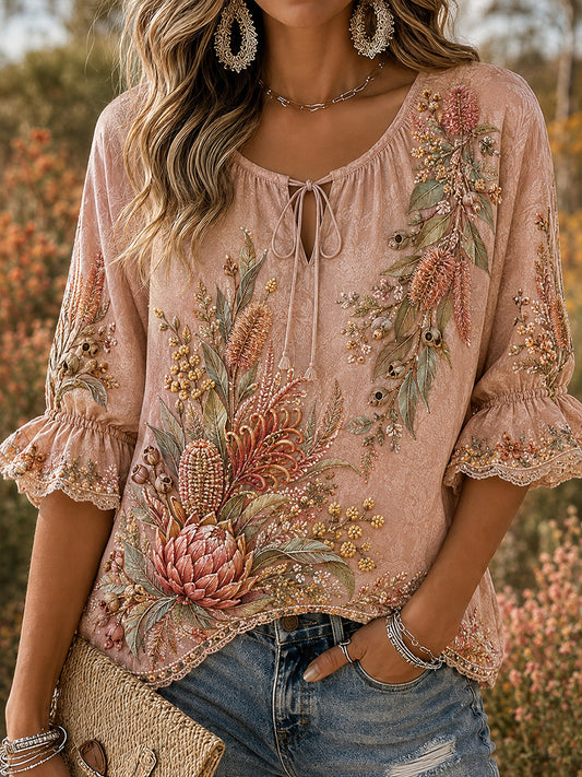 Women's Australian Wildflower Season Print T-Shirt