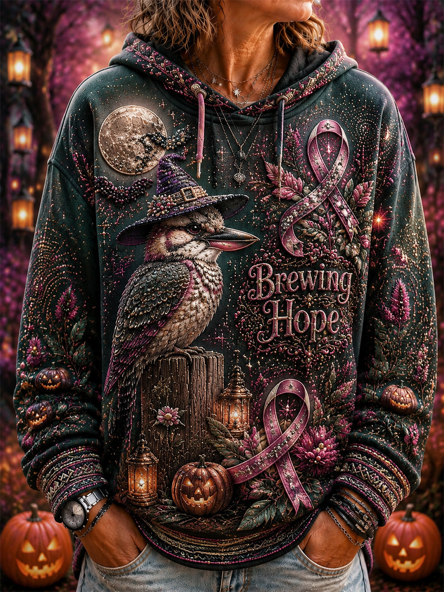 Women's Australian Breast Cancer Awareness Kingfisher Halloween Hoodie
