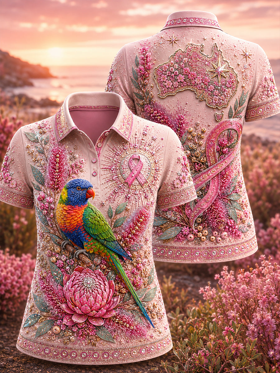 Women's Breast Cancer Awareness Australia Polo T-Shirt