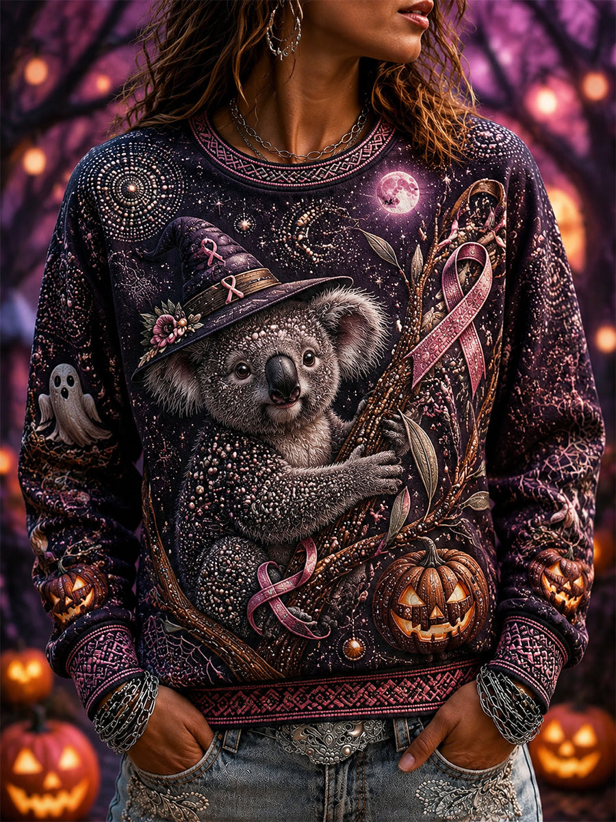 Women's Australian Breast Cancer Awareness Halloween Sweatshirt