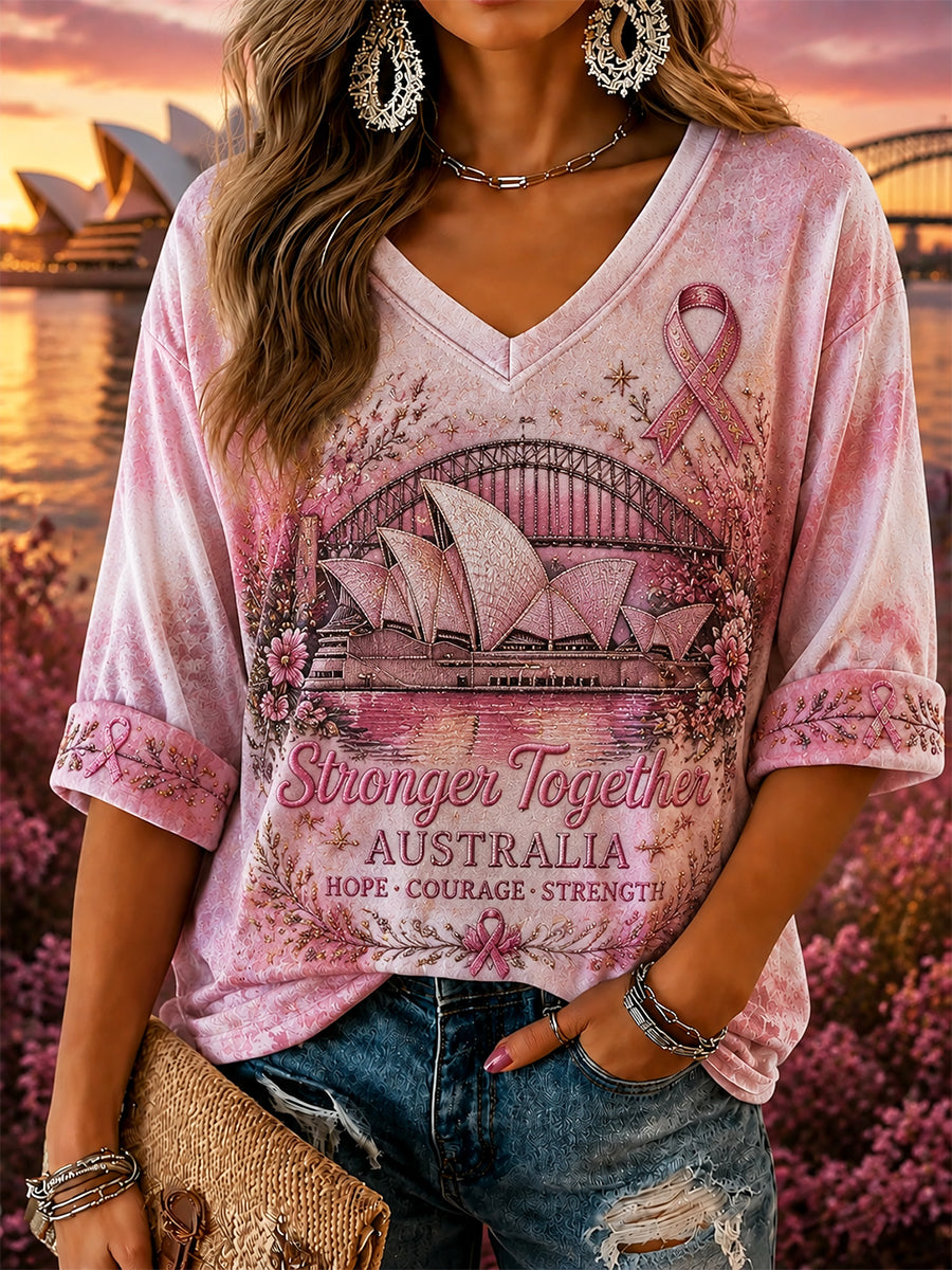 Women's Australian Breast Cancer Awareness Halloween Top