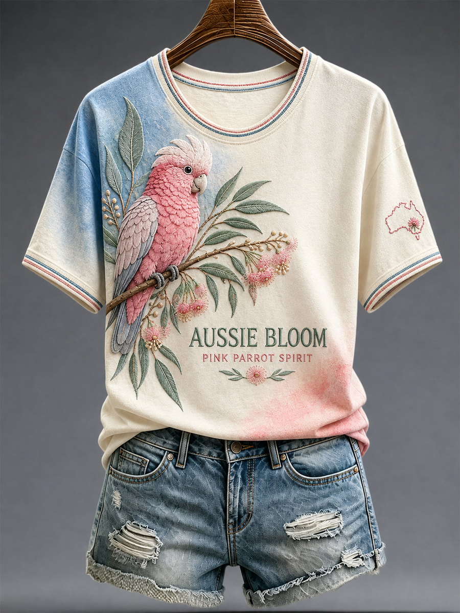 Women's Australia Animal Art Printed short-sleeved T-shirt