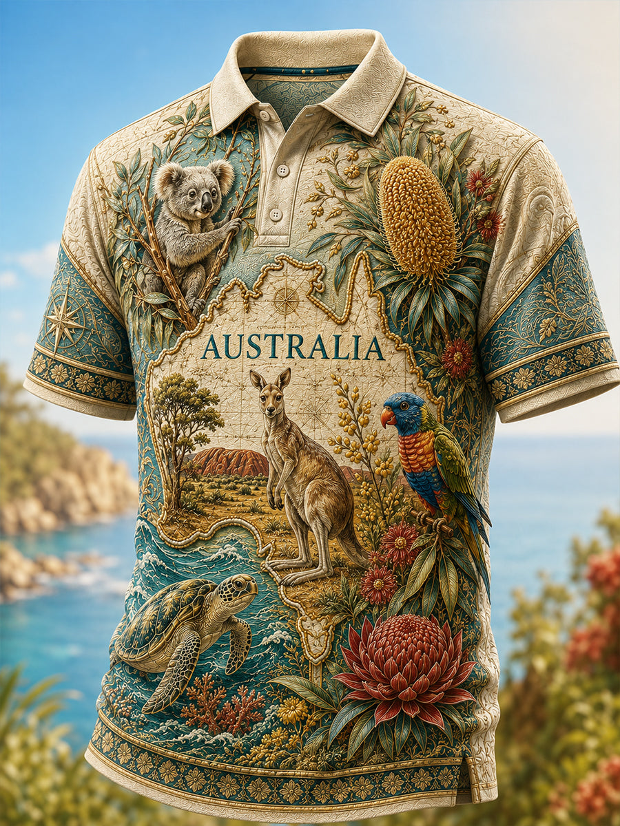 Men's Australian Animals Short Sleeve Shirt