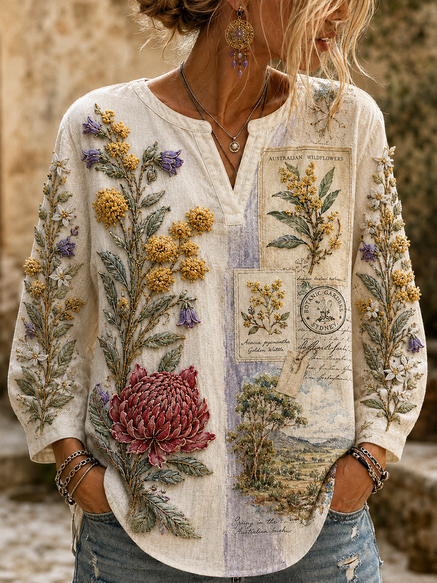 Women's Australian Plants Art Print Casual Top