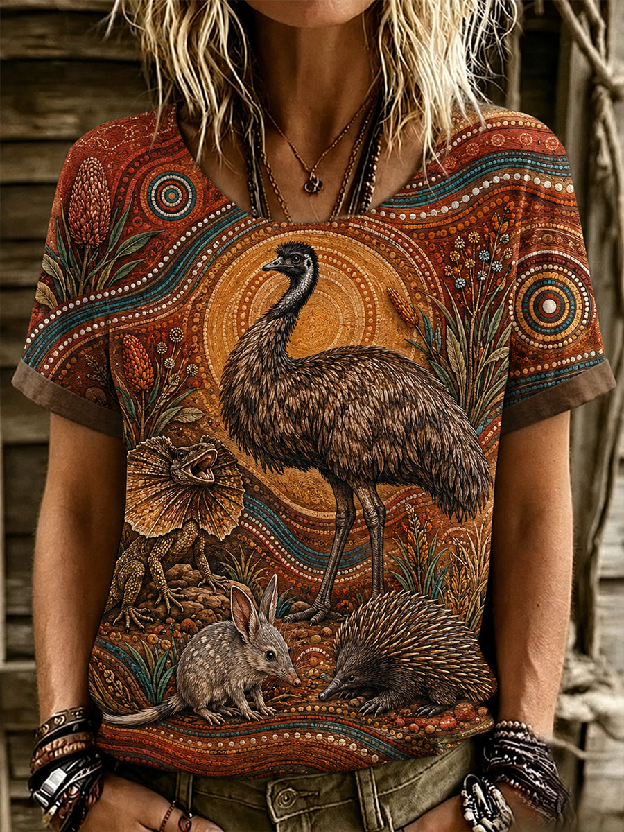 Women's Australian Animals Short-Sleeved T-Shirt