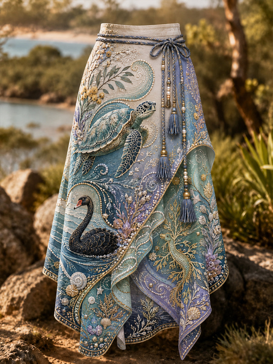 Women's Australian Animals  Printed Irregular Skirt