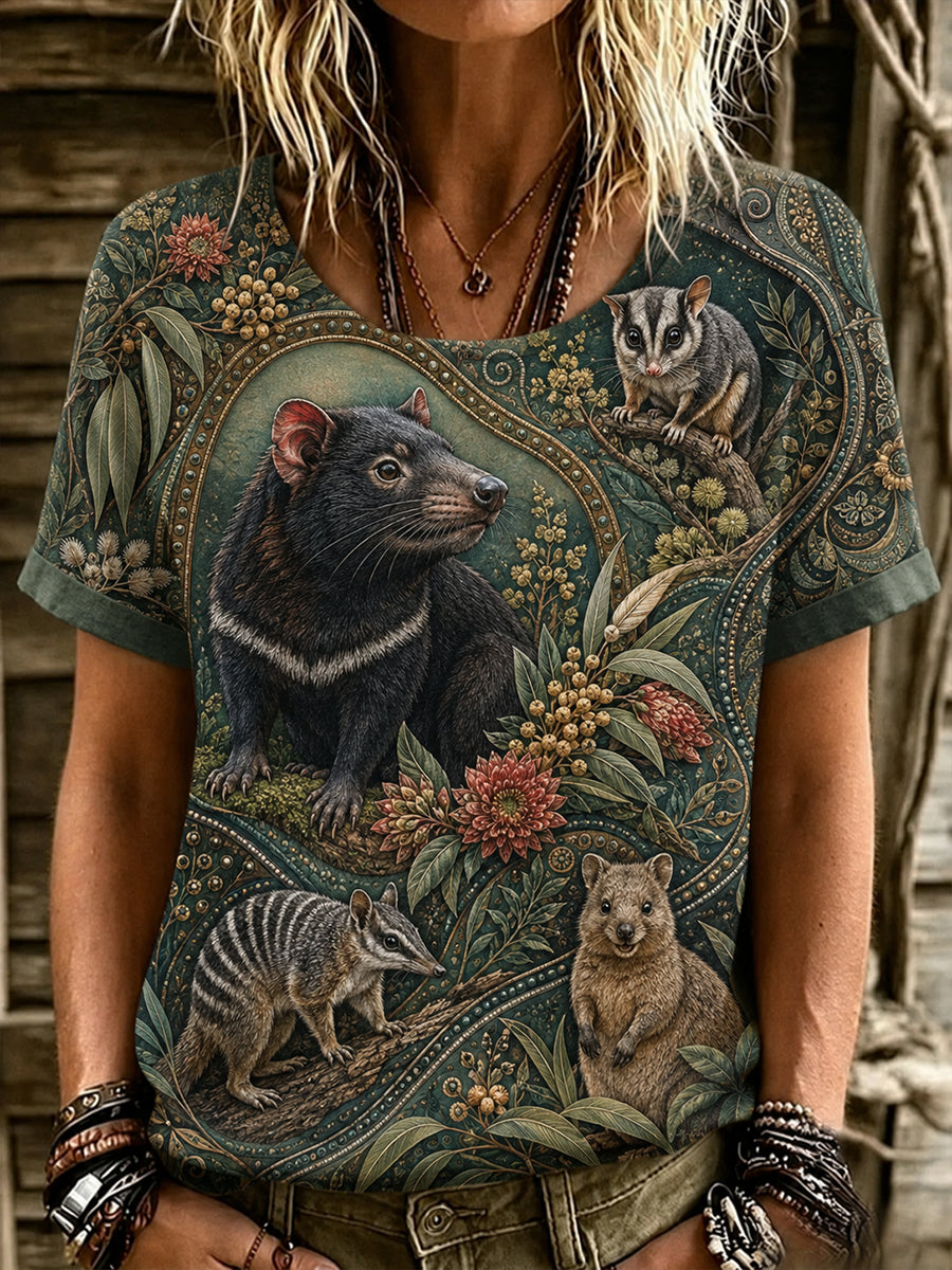 Women's Australian Animals Short-Sleeved T-Shirt