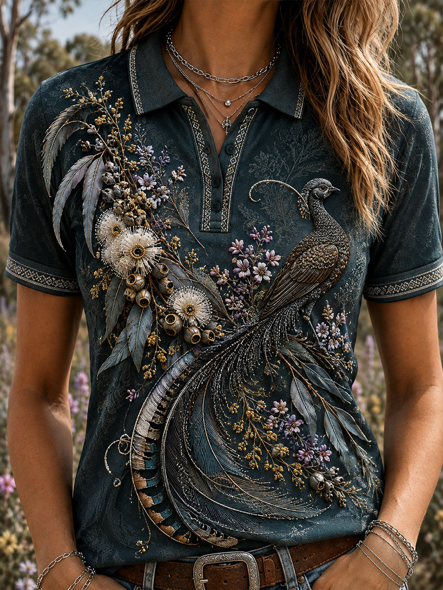 Women's Australian Plants Polo T-Shirt